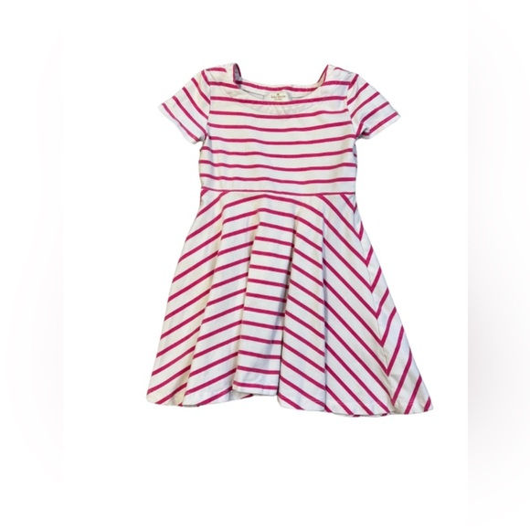 kate spade Other - Kate Spade Girls White and Pink Striped Dress Size 4Y